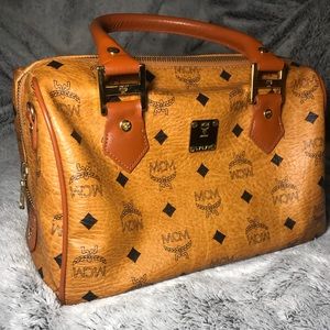MCM monogram satchel